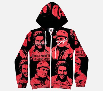 Cough Syrup x Asaali Cartel Hoodie In Red Bold Streetwear